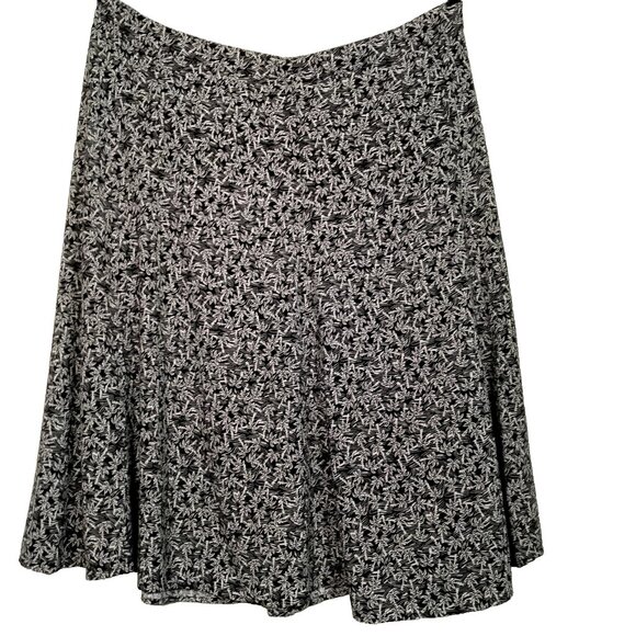 CJ Banks Skirt Plus Size 24 Midi Rayon Black White Palm Trees Tropical Beach Sun - Picture 1 of 9